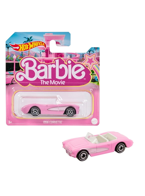 Hot Wheels Barbie Car, Die-Cast Pink Corvette in 1:64 Scale from Barbie The Movie