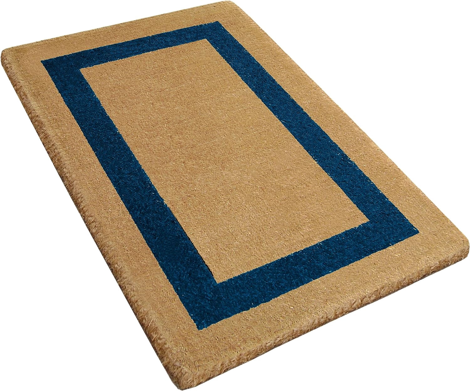 Legendary Doormats Blank Coco Coir Doormat Outdoor Welcome Door Mat with Single Black Picture Frame Border - Blue - 22" x 36"