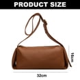 thumbnail image 2 of Bolso de axila de temperamento Popular bolso de mujer simple de moda bolso de viajero de un solo hombro bolso de cuero de PU marrón, 2 of 5