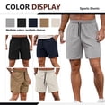 thumbnail image 5 of Iceglad Mens Athletic Shorts Elastic Drawstring 7in Inseam Stretch Waffle Running Gym Khaki S, 5 of 9