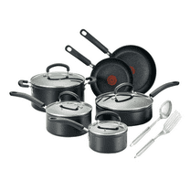T-fal Excellence 12 Piece Titanium Non-Stick Cookware Set, Black, Dishwasher Safe