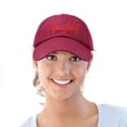 thumbnail image 5 of DALIX Naughty or Nice - Naughty Christmas Hat Womens Embroidered Baseball Cap in Maroon, 5 of 6