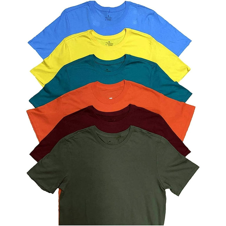 klar Åbent Forføre Men's Cotton Crew Neck Short Sleeve T-Shirts, Bulk Tshirt Color Mix -  Walmart.com