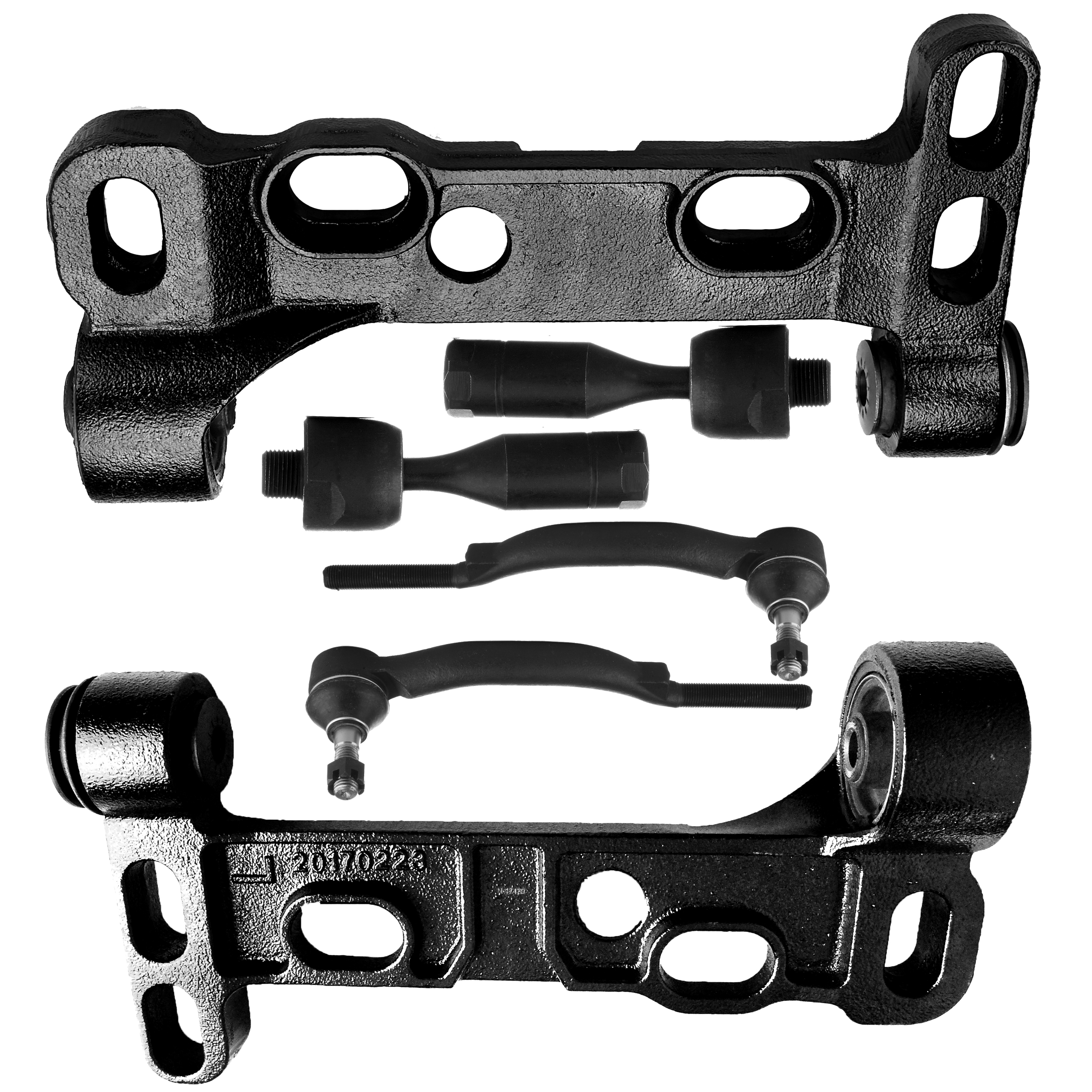 CCIYU Front Lower Control Arm Outer Inner Tie Rod End fit for 2004-07 for Buick Rainier for Chevy Trailblazer for GMC Envoy for Oldsmobile Bravada for Isuzu Ascender for Saab 9-7x 6pcs Suspension Kit