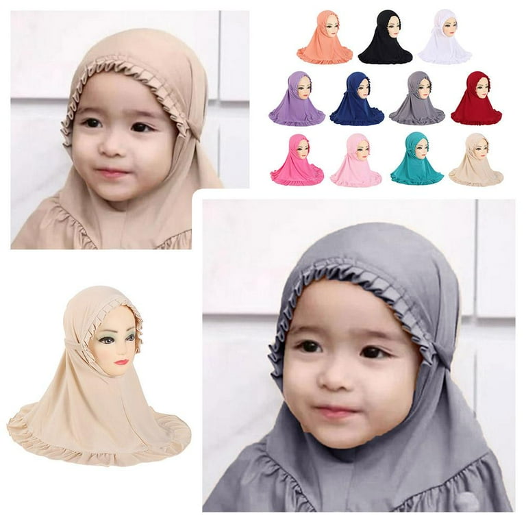 Hijab TINAYAUE Per Bambine 2-6 Anni - Turbante Islamico Copertura Completa Con Fiori E Strass - Sciarpa Araba Floreale Amira - Foto 6