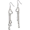 thumbnail image 3 of Stainless Steel Polished Hearts Dangle Shepherd Hook Earrings (74 X 15) Made In China sre240, 3 of 5