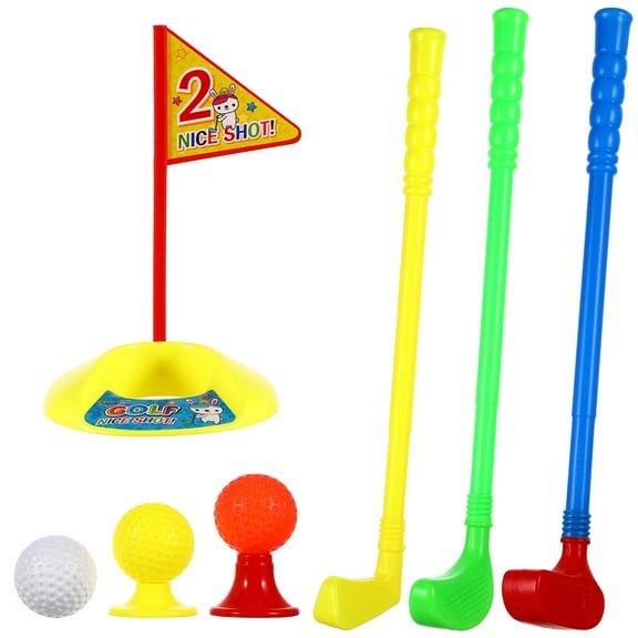 Topbathy Kids Golf Toy Set Judgment Enhancement Golf Clubs Kids 3 Clubs