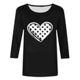 thumbnail image 4 of Avrnliq Womens Black Valentine's Day Heart Print Top Cute Romantic Holiday Outfit for Date Party,Size 4XL, 4 of 5