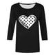 thumbnail image 4 of Xuyuer Women's Valentine 3/4 Sleeve Round Neck Shirt Funny Love Heart Graphic Tee Casual Couple Top Blouse, 4 of 5