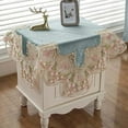 thumbnail image 1 of Nvzi Damask Lace Patchwork Tablecloth Luxury Square Small Table Cover Elegant Floral Embroidered Lace Table Cloth for Party Kitchen Dinning Picnic Decoration (Type M,22x22), 1 of 2