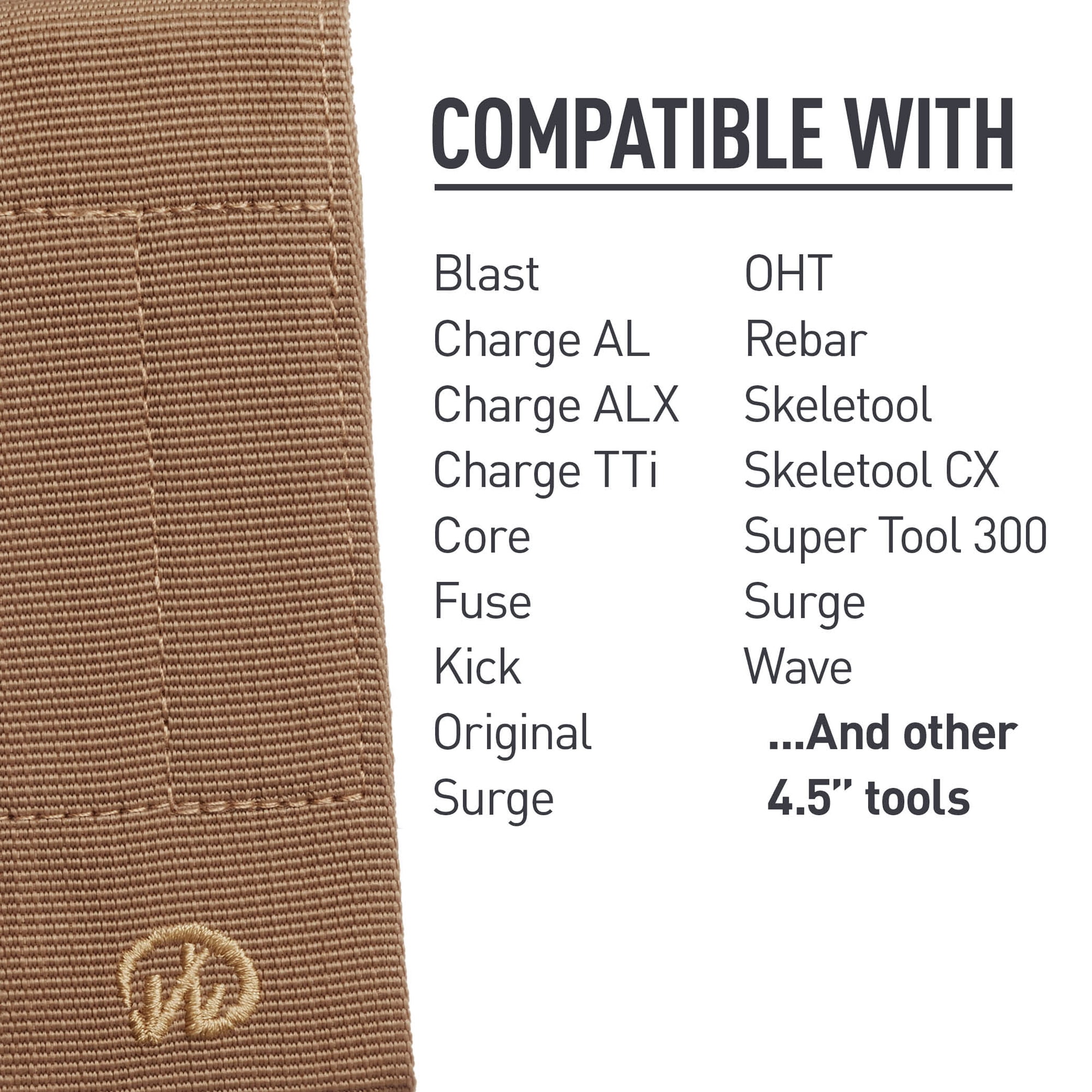 LEATHERMAN - MOLLE Compatible Large Nylon Sheath for Multitools, Fits 4" and 4.5" Tools, Brown