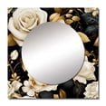 thumbnail image 2 of Designart "Harmonious Beige Rose Elegance II" Floral Black Large Square Mirror - Square Bedroom Mirror Printed Wall Decor - Cottage Square Printed Wall Mirror Art, 2 of 5