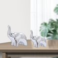 thumbnail image 4 of Figura de elefante de 2 piezas, estatua de animal, artesanía de la suerte para el porche, el escritorio y la sala de estar Plata, 4 of 9