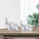 thumbnail image 4 of Figura de elefante de 2 piezas, estatua de animal, artesanía de la suerte para el porche, el escritorio y la sala de estar Plata, 4 of 9