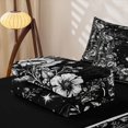 thumbnail image 5 of Erosebridal Spooky Witch Portrait Zipper Queen Comforter Set with Fitted Sheet and 2 Pillowcases, Boho Moonlit Peony Zipper Bedding Set for Boys Girls, Black White, Black Reversible, 5 of 7