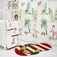 thumbnail image 5 of - Textile Bath Drape |  Holiday Bathroom Decoration (Flamingo Jingle Collection,  72"), 5 of 5