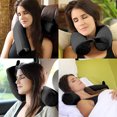 thumbnail image 4 of YANHAIGONG Twist Memory Foam Travel Pillow for Neck, Chin, Lumbar and Leg Support, Neck Pillows for Sleeping Travel Airplane for Side, Stomach and Back Sleepers Adjustable, Bendable Roll Pillow, 4 of 7