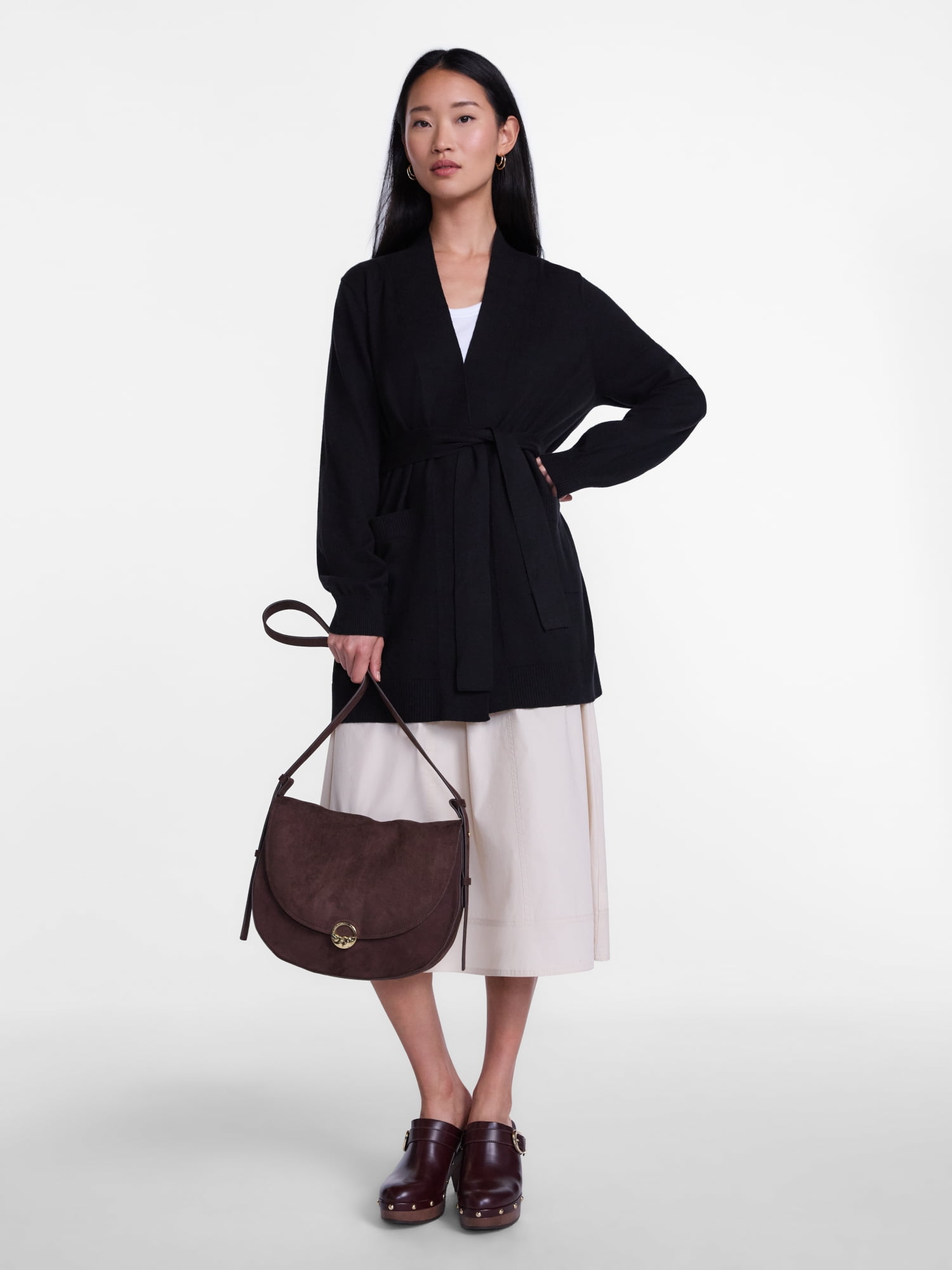Scenario Women's Belted Lightweight Cardigan, Sizes XS-XXXL