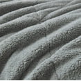 thumbnail image 6 of Chezmoi Collection Zane 2-Piece Sherpa Comforter Set, Triangle Quilting Reversible Washed Microfiber Bedding, Twin, Gray, 6 of 9