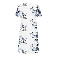 thumbnail image 5 of Dyegold Womens Sundresses Summer Casual Boho Pleated Knee Length Swing Aline Midi Party Beach Dress Floral Print Short Sleeve Sun dresses for Women Plus Crewneck Dresses Vacation, 5 of 5