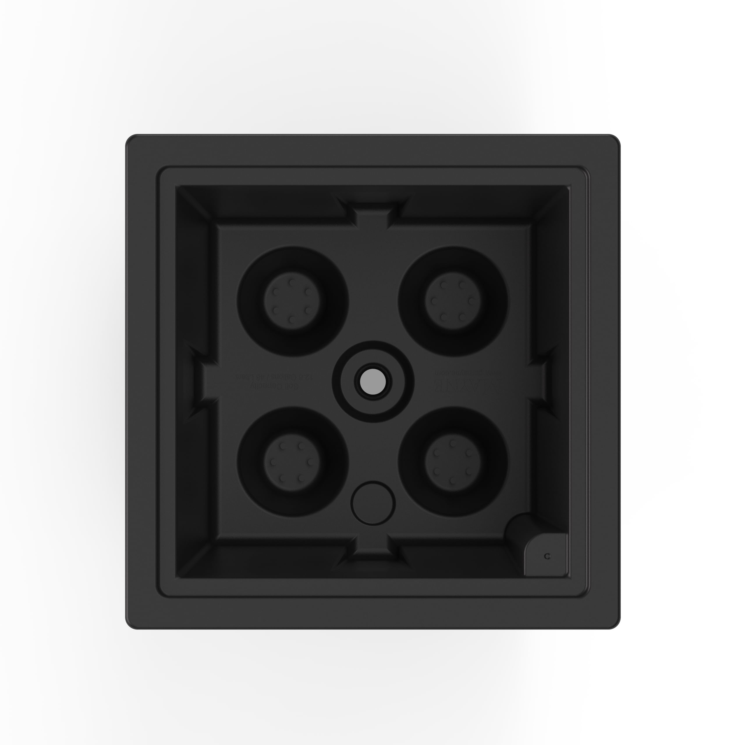 Mayne Kobi 24" x 24" x 24" Square Black Self-Watering Plstic Planter