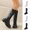 White, variant on Womens Mid Calf Combat Boots Round Toe Platform Lug Sole Faux Leather Rhinestone Embroidery Lace Up Punk Fashion Boots Black Size US5.5