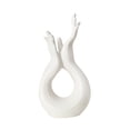 thumbnail image 3 of deevoka Ceramic Hand Flower Vase Collectible Floral Arrangement for Bedroom Home Restaur White, 3 of 9