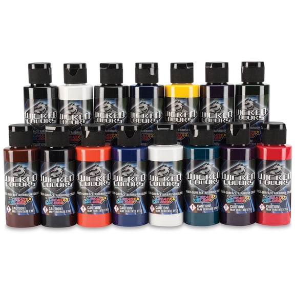 Createx Wicked Colors Airbrush Color - 2 oz, Set of 17, Dru Blair