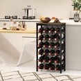 thumbnail image 7 of 6 Tier Bamboo Wine Rack Freestanding Floor, 24 Bottles Wine Storage Shelves with Table Top, Stackable Wine Display Rack for Kitchen, Bar, Dining Room, Rustic Brown and Black, 7 of 7