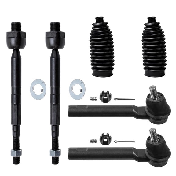 Detroit Axle - Front Tie Rods Boots Kit for 2007-2011 Honda CR-V, 4 Inner Outer Tie Rod Ends 2 Rack and Pinion Boots 2008 2009 2010 Replacement