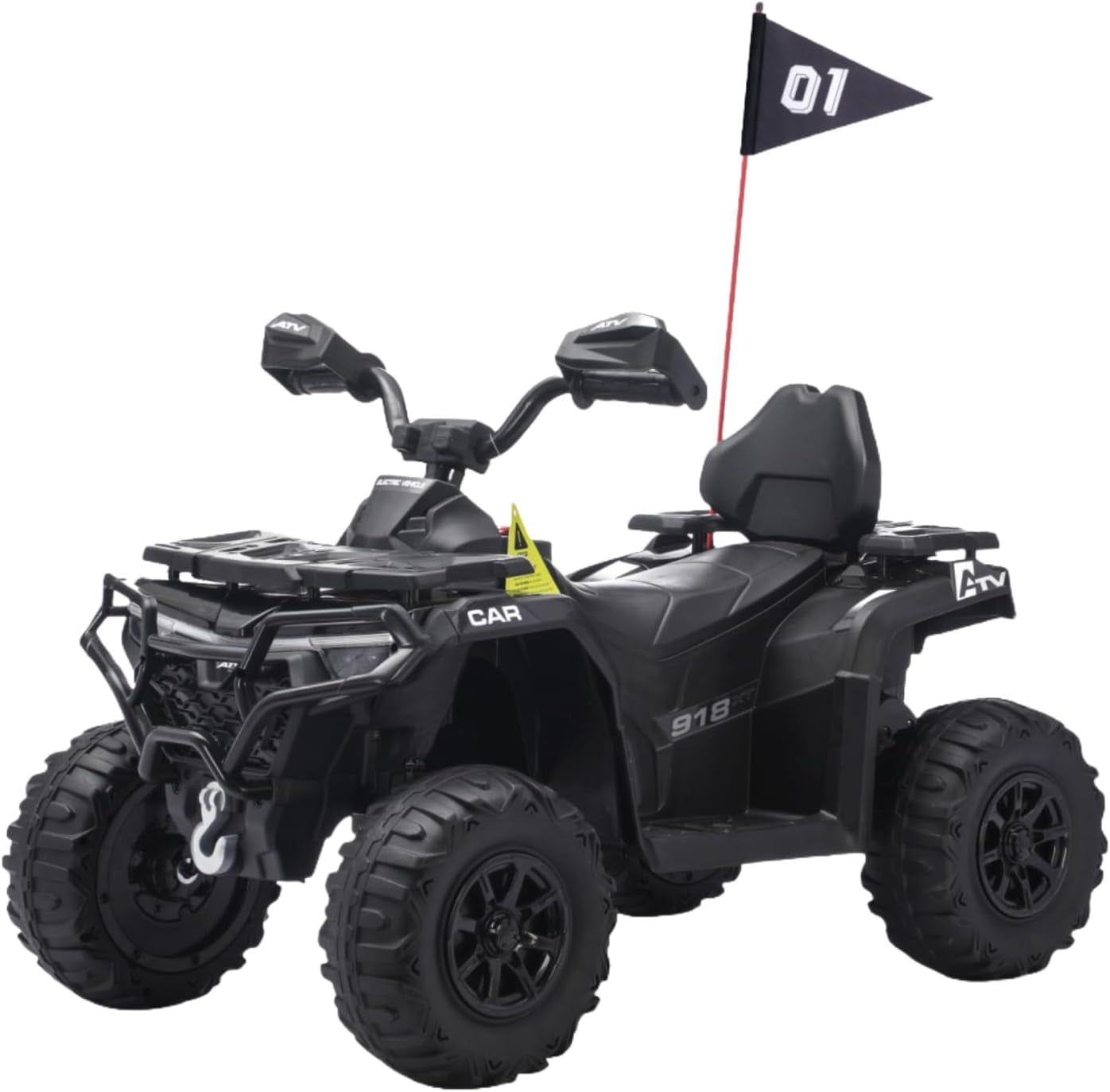 Historyli Powered Ride Ons,12V 4 Wheeler ATV,Ride on Eletric Motorcycle,2-Seater Electric Vehicle Toy Car with High&Low Speed,Music,Led Lights for 3-8 Years,Black