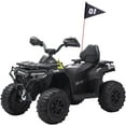thumbnail image 1 of 12V Electric Ride On Car for 3-8 Years, 2 * 45W Motor, Remote Control, LED Lights, Music Player & Emergency Brake, Battery PoweRed Cars,Black, 1 of 7