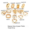 thumbnail image 4 of Vintage Geometric Ring Set Alloy Gems Inlay Jewelry, 4 of 8