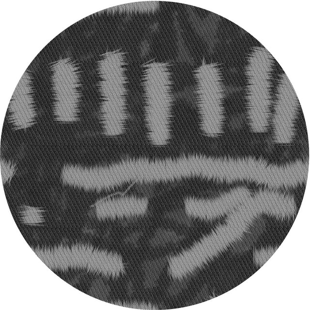 Ahgly Company Tapis d'Intérieur Rond Lavable en Machine Transitionnel Charbon Noir, 3 Pieds Rond