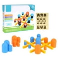 thumbnail image 2 of Regalo educativo, 1 juego de tablero de ajedrez XO apilado, juego interactivo para padres e hijos, acabado de lujo, 2 of 5