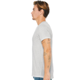thumbnail image 3 of Bella + Canvas V-Neck Short Sleeve Tee for Men, White Fleck Triblend Shirt, S, 3 of 5