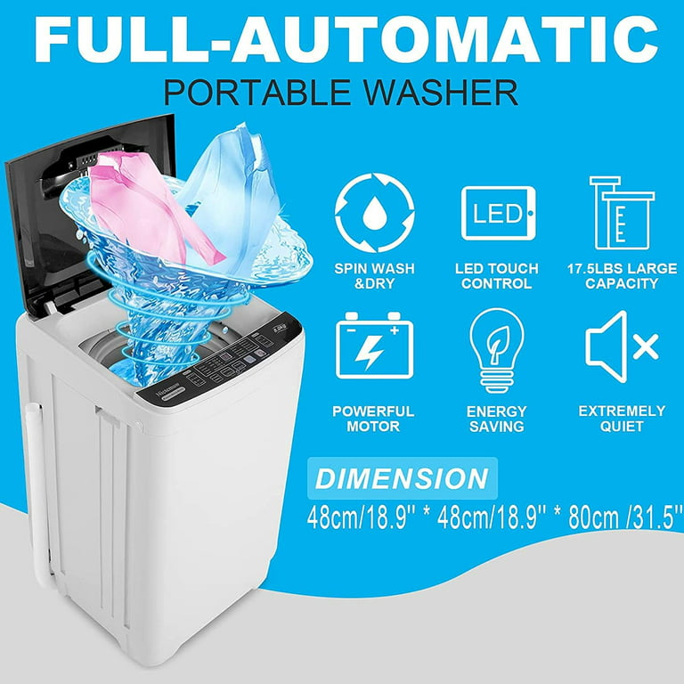 Portable Washing Machine 17.6Lbs Large Capacity Portable Mini Washing  Machine US