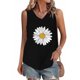 thumbnail image 3 of Tops de Lino para las Mujeres Pequeña Impresión Cuello Redondo Botón Arriba Manga Corta, Tops Cortos para las Mujeres, 3 of 4