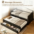 thumbnail image 6 of MODERNLUXE Twin Size Daybed with Trundle,Wooden Upholstered Sofa Bed with 2 Storage Drawers for Living Room, Bedroom,Black, 6 of 10