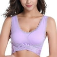 thumbnail image 2 of Sngxgn Women Strappy Sports Bra Yoga Bras Padded Backless Medium Support Tops(Purple,XXXXL), 2 of 5