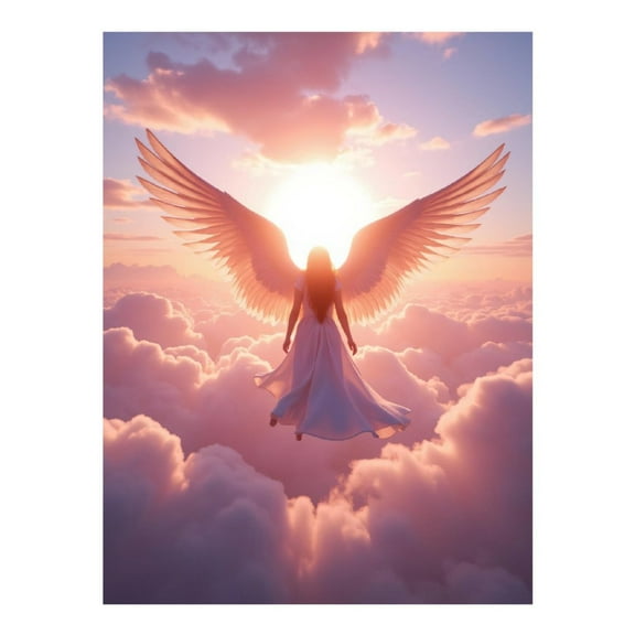 Diamond Art Kit for Adults, Angel In Clouds With Sunlight Diamond Painting for Adults Beginners, 5D DIY Diamond Art Painting Kits, Colorful Diamond Painting Craft for Home Decor 12x16