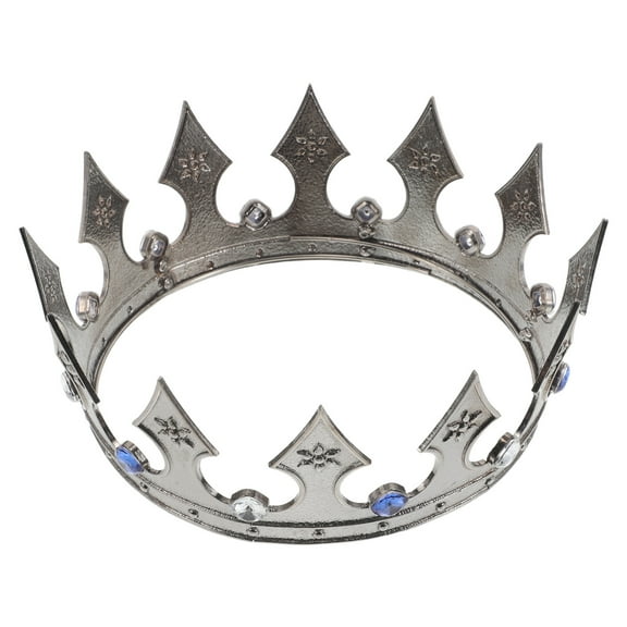 OULII Elegant Black Crown with Acrylic Crystals for Stage Plays and Photoshoots