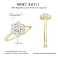 thumbnail image 6 of Rosec Jewels 0.75 CT Moissanite Cluster Ring for Women (D-VS1 Quality, Certified Moissanite), 18K Yellow Gold, US 9.50, 6 of 9