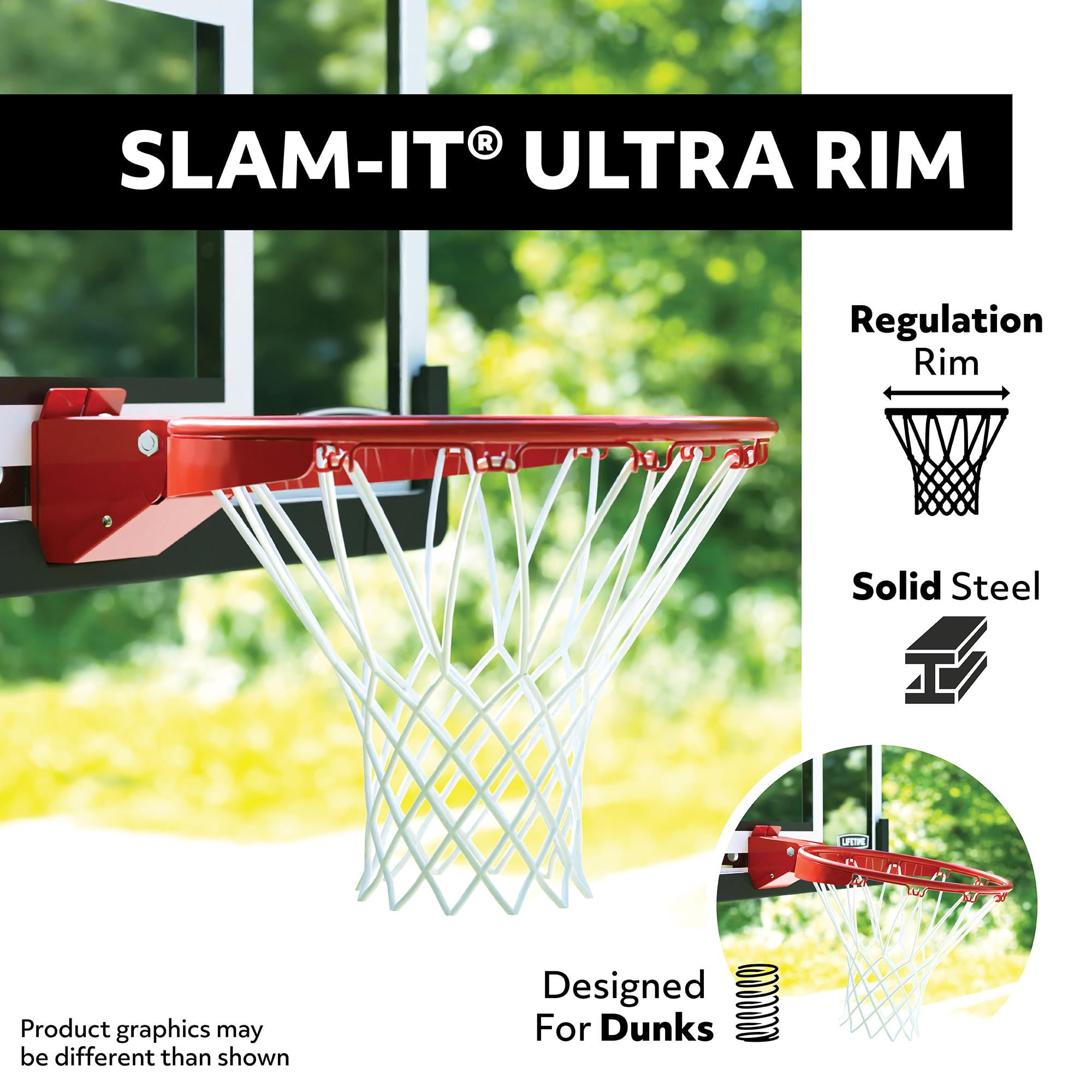 Lifetime 54-Inch Tempered Glass Bolt Down Basketball Hoop with Crank Adjustment & Ultra Rim – Model 90568-Outdoor Play