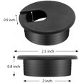 thumbnail image 2 of HAHADAXA 2" Black Desk Grommet, Plastic Wire Organizers, Computer Cable Hole Cover Plug Cap Insert(10 Pack), 2 of 7