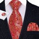 thumbnail image 2 of Set de Corbata Barry.Wang Roja Coral con Diseño Paisley en Seda 150 cm, 2 of 5