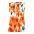 thumbnail image 7 of GNFQXSS Womens Crew Neck Tank Top Color Block Sleeveless Tunic Casual Streetwear Lightweight Flowy Summer Top Orange L, 7 of 7