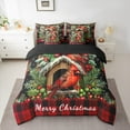 thumbnail image 2 of Manfei Chic Cardinal Bird Twin Bedding Sets 7 Pieces, Merry Christmas Bedding Comforter Set, Xmas Red Checkered Sheet Sets, Microfiber Bedroom Decor, 2 of 8