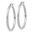 thumbnail image 2 of FB Jewels 10k White Gold Diamond-cut 3mm Round Hoop Earrings, 2 of 2