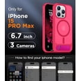 thumbnail image 2 of Funda con Soporte Magnético invisible, Delgada Translúcida Mate, para iPhone 15 Pro Max 6.7", Rosa Intenso, 2 of 7